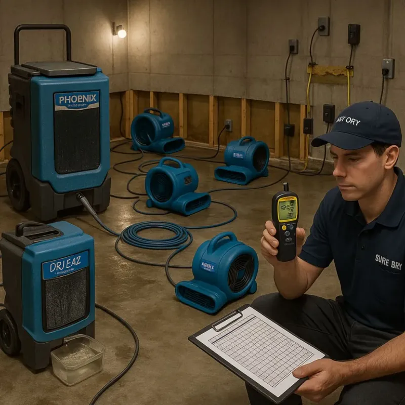 Structural Drying and Dehumidification process in Rocky Top, TN
